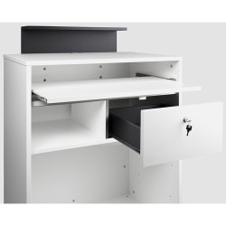 Recepção Cabeleireiro Barbearia DYLAN Branca - Madeira