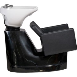 Rampa de Lavagem Knot Preta com Cuba Branca