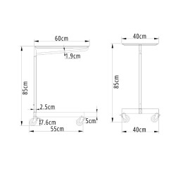 Carrinho MAYO em aço inoxidável